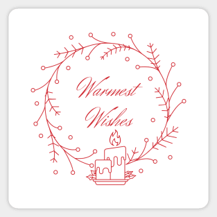 Holiday Collection - Warmest Wishes (White/Red) Sticker